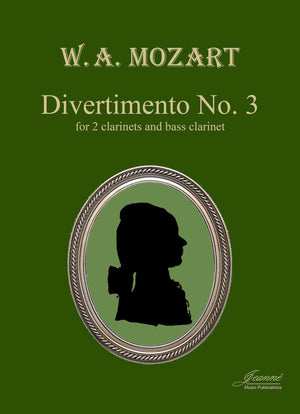 Mozart (Anderson): Five Divertimenti No. 3 (2 clarinets, BC) parts and score