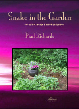 Richards: Snake in the Garden  for clarinet and wind ensemble (score and parts)