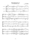 Mozart (Anderson): Five Divertimenti No. 3 (2 clarinets, BC) parts and score