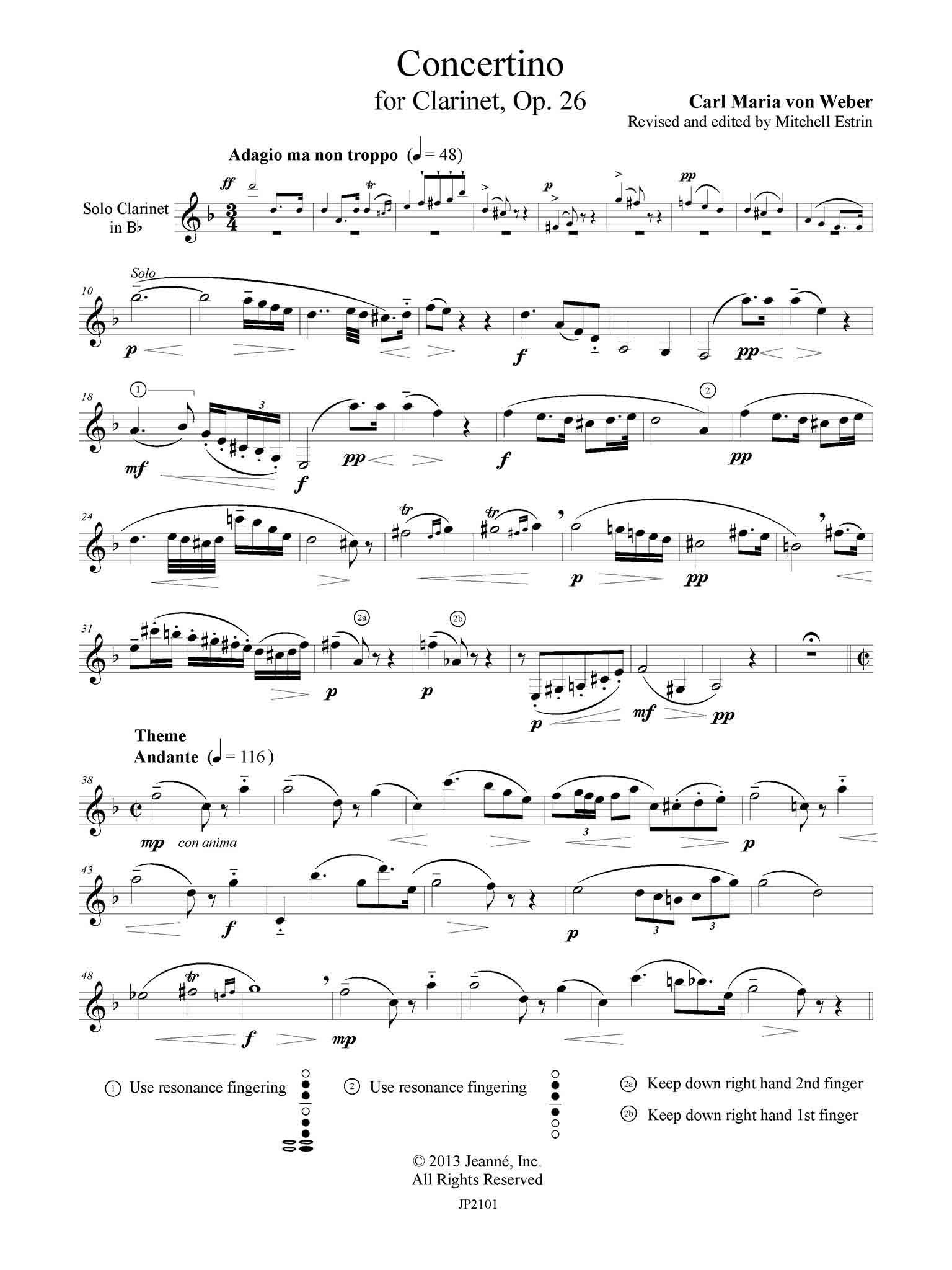 Weber (Estrin) Concertino for and Piano, Op. 26 JeanneInc